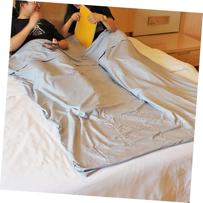 SUPVOX Portable Liner for Adults Lightweight Sleep Sack Travel Sheet Grey for Camping Hiking Hotels and Train Travel