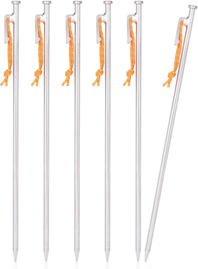 Boundless Voyage 6pcs/lot Titanium Alloy Tent Pegs Outdoor Camping Awning Tent Stakes Lightweight Hiking Climbing Tent Nail 24cm/30cm/35cm