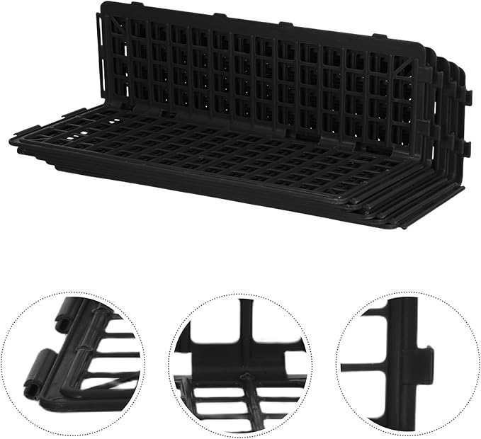 LOGOFUN 6PCS Plastic Shelf Rail Guardrail Supermarket Produce Display Divider for Grocery Store Shop Market Home Supplies - Black