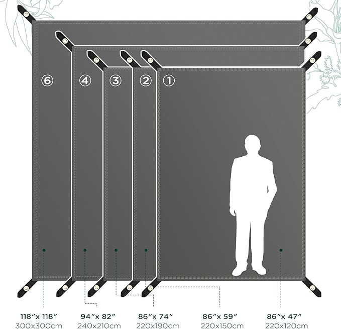 Tent Footprint - Waterproof Camping Tarp 1-6 Person Tent Floor Saver PU 3000mm Small Tarp for Hiking Backpacking Hammock Beach Picnic and Other Outdoor Activities
