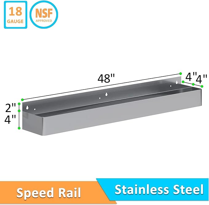 Speed Rails Made up of Stainless Steel (48” Abreast Speed Rail)