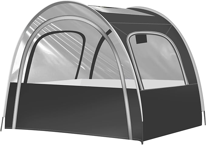 Camping &amp Sports Tent 82x59x65 in 3-4 Person PVC Tunnel Tent Weatherproof Sunshade No Condensation Spacious Interior Ultra Visibility for Sports Events Camping Fishing Cheering