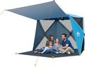 Night Cat Pop-up Beach Tent: 3 4 Persons Beach Shelter with Canopy and Footprint UPF 50+ UV Protection Backyard Camping Outdoor Canopy Poles Not Included