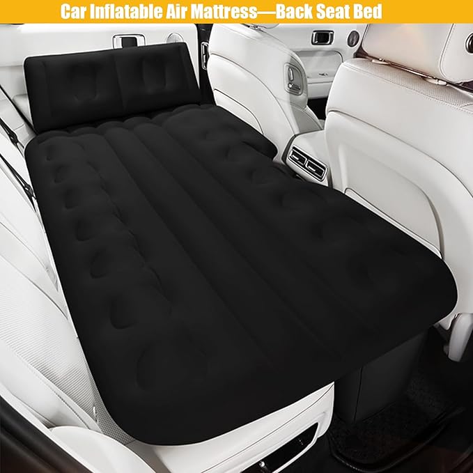 Car Back Seat Air Mattress Compatible with Nissan Rogue SL SUV 2017-2025 Inflatable SUV Mattress with Pillow Portable Travel Camping Sleeping Pad for CarBlack