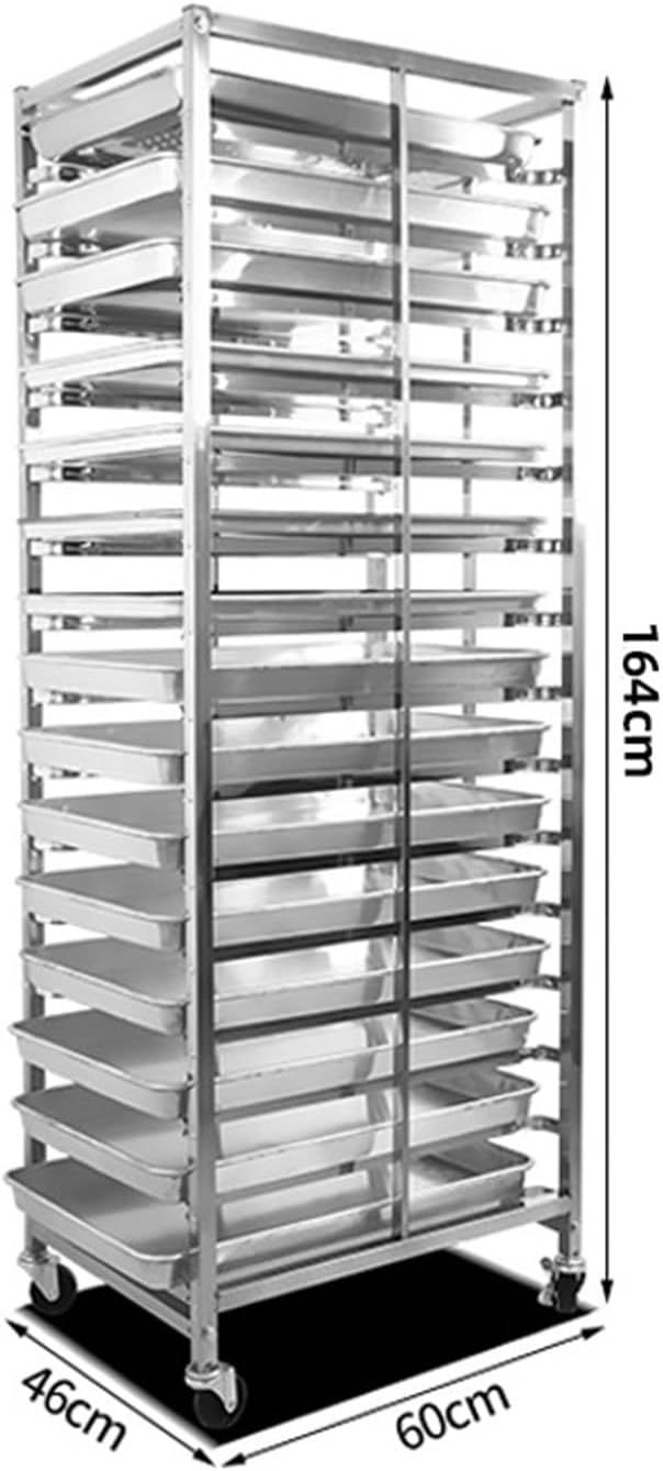 Quick Rack for Baking PansHeavy Duty Stainless Steel Bakery Rack Commercial Cooling Trolley for Pizza &amp Bread Trays Durable Metal Drying Rack Essential for Efficient Baking &amp Storage