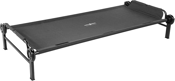 Disc-O-Bed XL Outdoor Modular 1 Person Single Camping Cot Portable Bed with 2 Height Options for Adults Sleep Solution for Tents Black
