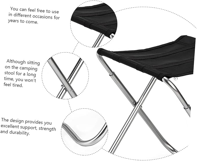 Zerodeko Folding Camp Stool Lightweight Sturdy Oxford Fishing Stool Portable Outdoor for Camping Hiking
