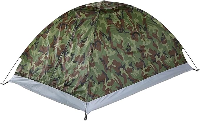 2-Person Single-Layer Camouflage Camping Tent – Portable Outdoor Tent for Summer Camping &amp Travel