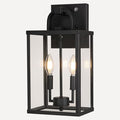 PARTPHONER Large Outdoor Light Fixutre 2-Light Dusk to Dawn Outdoor Lighting Farmhouse Front Porch Light Exterior Wall Lantern Sconce with Clear Glass for Entryway Doorway House Garage
