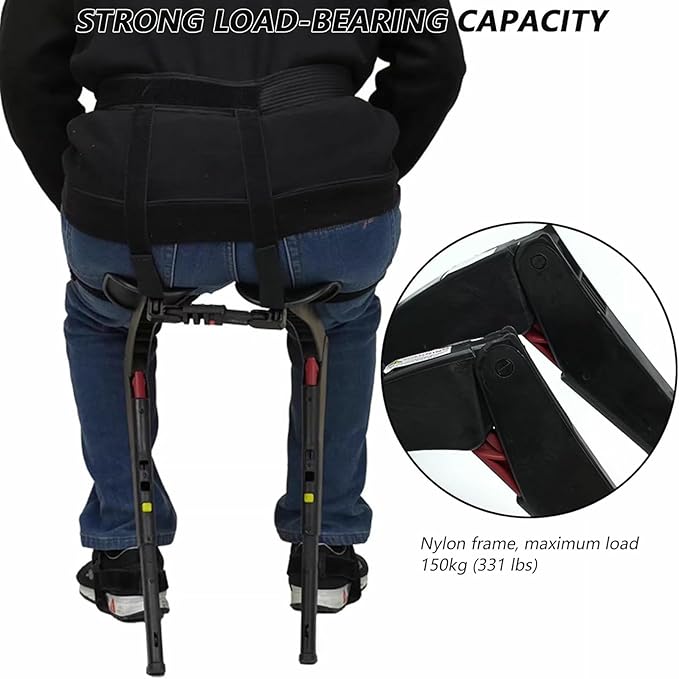 Lightweight Exoskeleton Wearable Chair Portable Invisible Chair Pants Up to 331 Lbs for Anglers Hikers Barbers Chefs Photographers Green