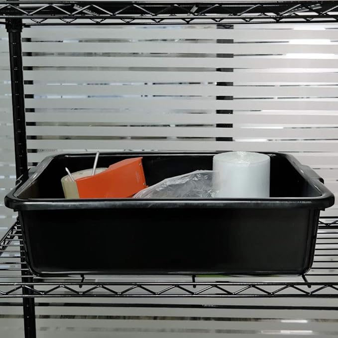 4-Pack Large Plastic Commercial Bus Tubs 22 L Rectangle Utility Bus Box