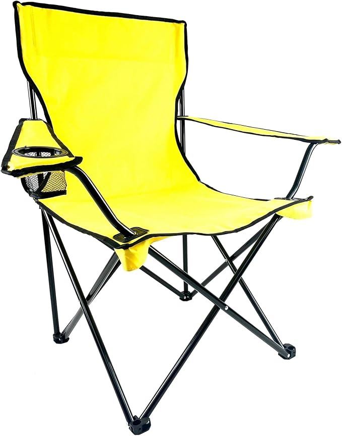 E-Z Living Folding Portable Outdoor Camping Chair[Large] (Yellow)