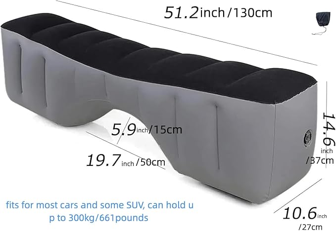 Car Bed Car Air Bed Car Mattress Back Seat Bed Back Seat Gap Filler Pad Inflatable Extender Portable Sleeping Accessories for SUV Camping Travel Rest with Air Pump
