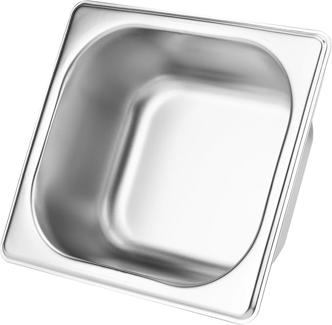SHEUTSAN 6 PCS 1/6 Size Steam Table Pan 2.5 Inch Deep Metal Pan Small Stainless for Hotel Restaurant Buffets Party