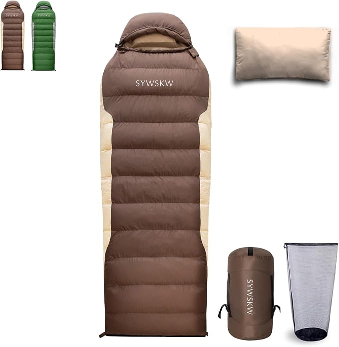 Ultralight Down Sleeping Bag with Pillow 15F 32F 45F Sleeping Bag for WomenMenYouth BackpackingHiking and Camping Outdoor with YKK Two-Way Zipper 680 FP Down