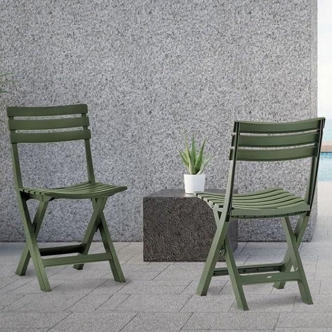 Terrasse Folding Chair – Versatile Camping Chairs Armless Folding Camping Chairs All-Weather Outdoor Patio Chairs Travel-Friendly Lawn Chairs Folding &amp Comfortable Beach Chairs (2 Avocado Gree