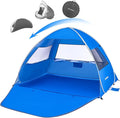 Pop Up Beach Tent for 4 Person with UPF 50+ ProtectionAutomatic Easy Setup Waterproof Beach ShadeLightweight and Portable Beach Tent Sun Shelter - Dark Blue