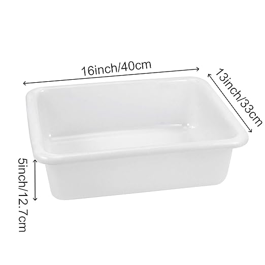 ZOENHOU 4 Pack 10 L Bus Tubs Plastic Bus Box Tote White Commercial Plastic Bus Box Tote Box Wash Basin Tote Box for Pantry Washing Dishes 5 Inch Deep