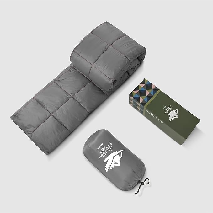 Camping BlanketLightweight Puffy Blanket Packable Down Alternative Throw Blanket Waterproof Windproof for Outdoors Travel Beach Airplane Hiking