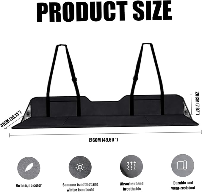 Non-Inflatable Car MattressCar Back Seat Extender4-Fold Car Sleeping Bed Backseat with Storage Bag for Truck Fishing Camping Beach - 50x16 in(Black)