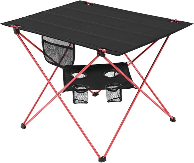 PRETYZOOM Versatile Outdoor Folding Camping Table 73x55x53cm Sturdy Picnic Beach Table