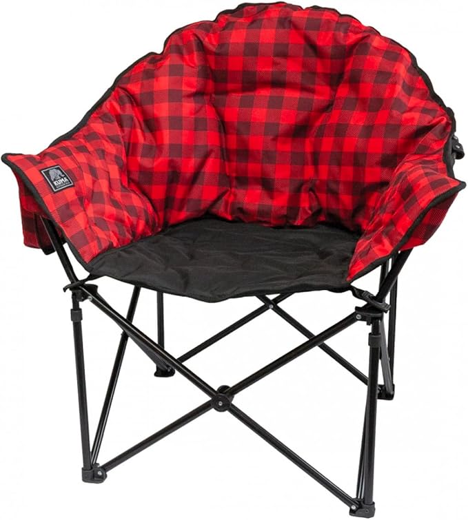 Kuma Outdoor Gear Lazy Bear Chair with Carry Bag Ultimate Portable Luxury Outdoor Chair for Camping Glamping Sports &amp Outdoor Adventures (Red/Black)