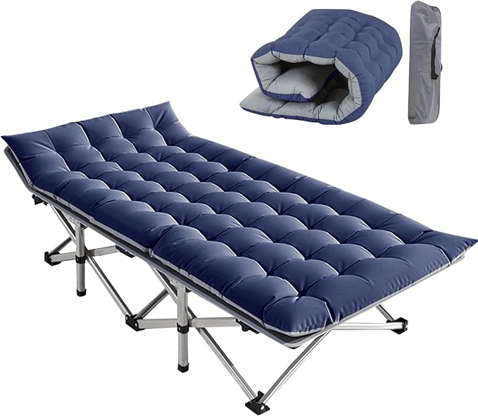 Barbella Folding Camping Cot Folding Cot Camping Cots for Adults Portable Sleeping Cot with Mattress Foldable Outdoor Bed Camp Cots Guest Bed with Carry Bag for Home Office &amp Outdoor Use