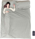 100% Cotton Sleeping Bag Liner with Full Length Zipper on 3 Sides Single/Double Adult Sleep Sack for Travel &amp Camping Multifunctional Travel Sheets (Unzipped 87”x87”) for Hotel Lightweight