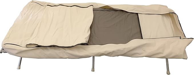 Canvas Sleeping Bag Cover Oversized Sleeping Bag Protector with Cot Pad Pocket Flap 2 Full-Length YKK Zippers Machine Washable 33 x 80 in