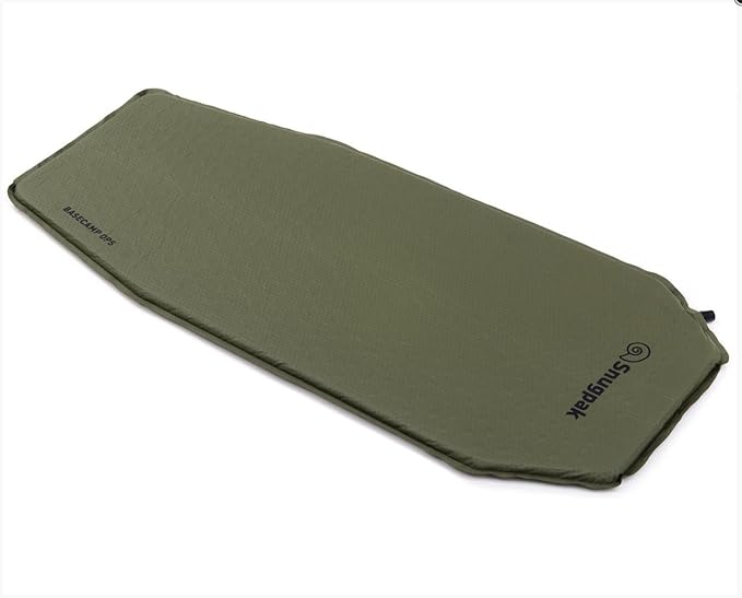 Snugpak Basecamp Ops Self Inflating Midi Mat Air Mat with Non-Slip Bottom Olive