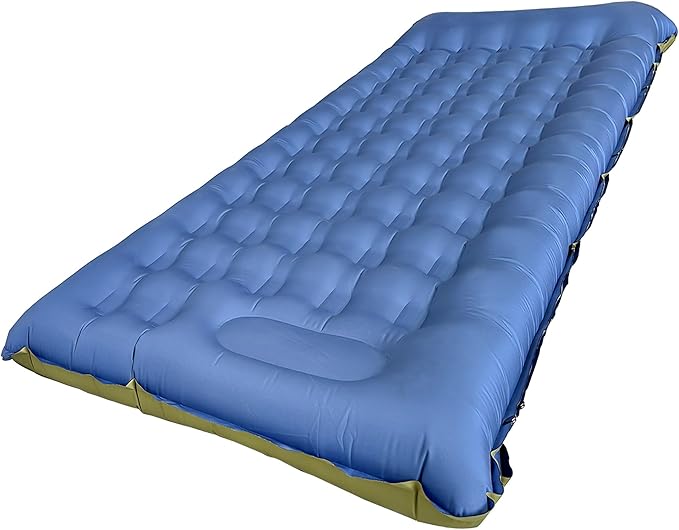 Sleeping Pad for Camping - Thick Camping Mattress with Pillow Built-in Foot Pump Compact Portable Camping Mat for Backpacking Hiking Car Traveling Beach Tent