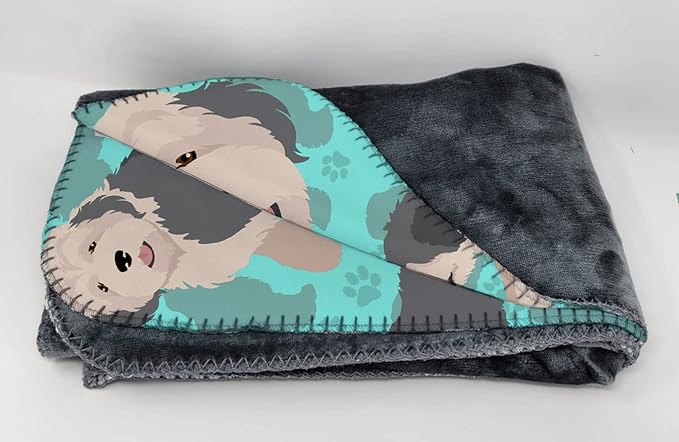 Caroline's Treasures MLM1034TBLT Old English Sheepdog Soft Travel Blanket with Bag Airplane Blanket Indoor Outdoor Camping Blanket for Traveling Picnics Beach Trips Concerts
