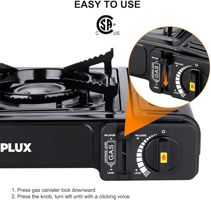 Camplux Dual Fuel Propane &amp Butane Stove with Carrying Case Portable Camping Stoves with CSA Certification