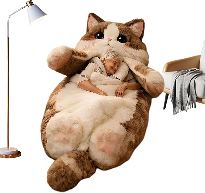 Cat Sleeping Bag Cat Sleeping Bags Cute Cats Envelope-Style Sleepings Bags Comfortable Sleepings Bag and Pillow for Adults