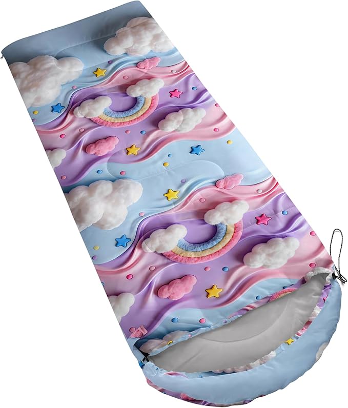 AILONEN Cartoon Camping Sleeping Bag for Boys Girls AdultsLightweight &amp Waterproof3 Season Warm &amp Cold WeatherPortablePrinted Sleeping BagTravelingCampingHiking