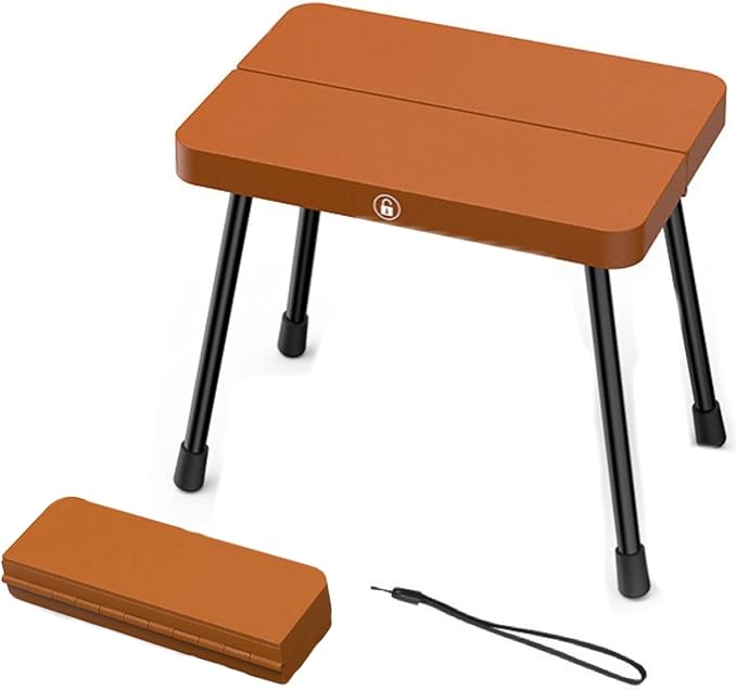 Portable Folding Stool for Camping 330 lbs Load Capacity Lightweight Aluminum &amp PP Quick Setup Compact Design Foldable Outdoor Seat for Hiking Fishing Backpacking (Orange)