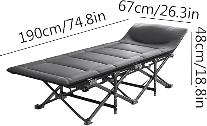 Steel Foldable Camping Bed with Soft Mattress Extra Wider Cots for Outdoor/Office/Beach Portable Folding Bed for Sleeping