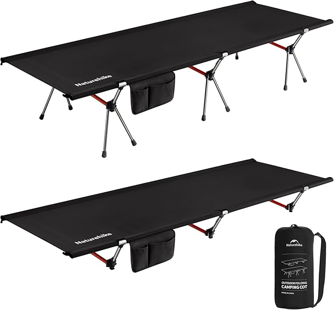 Naturehike ArmyWild Folding Camping Cot Height Adjustable Ultralight Backpacking Cot Portable Camping Bed for Camping Hiking Travel Home