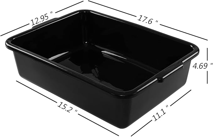 Gloreen 4 Pack Bus Box Commercial 13 L Dirty Dish Bin Utility Tub Black