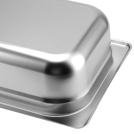 SOUJAP 8 Pack Steam Table Pan 1/3 Size x 2.5 Inch Deep Stainless Steel Anti-Jamming Food Cooking Pan Steam Table Pan Hotel Pan for Buffet Restaurants Catering Supplies