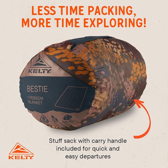 Kelty | Bestie Blanket Chaparral - Durable and Compact Large 1P Blanket - Twin