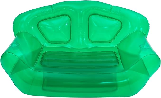 Transparent Inflatable Sofa Seat Blow up Chair Yard Portable Inflatable Couch Air Couch Patio Blow up Furniture for Camping Outdoor Beach Room Adult Teen 180*90*95cm/70.9*35.43*37.4in (Green)