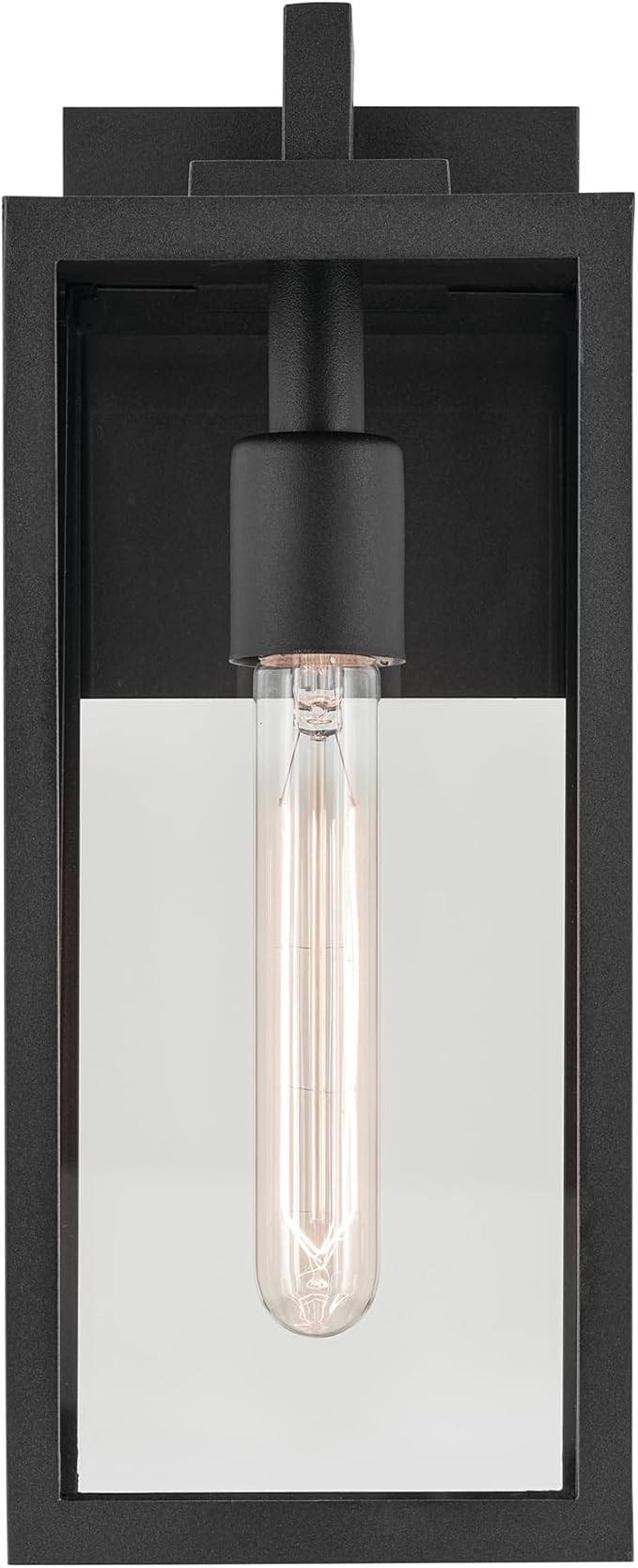 Kichler Branner 1-Light Textured Black Luxe Updated Traditional Outdoor Wall Light with Clear Glass for Exterior Doors Garage Porch or Patio Walls (5.75 W x 14 H) 59111BKT