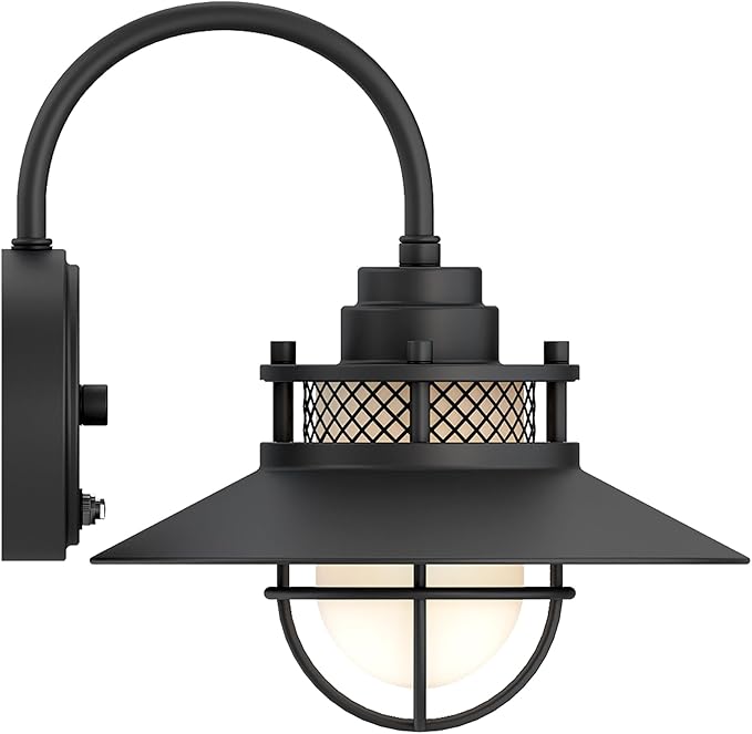 Black Farmhouse Gooseneck Barn Light Dusk to Dawn - Outdoor Wall Lantern with Photocell Sensor Porch Light Dusk to Dawn Outdoor Sconce for Barn Garage Patio E26