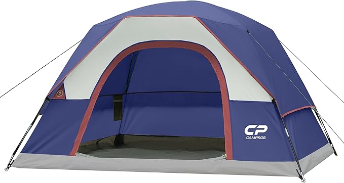 Tents for Camping 4 Person Tent Waterproof Windproof Double Layer Camping Tent Easy Setup Dome Tent with Large Mesh Windows &amp Wider Door for Outdoor Camping &amp Hiking