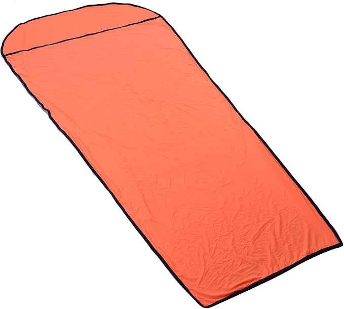Multifunctional Elastic Sleeping Liner Skin Friendly Comfortable and Breathable to Carry with Storage Versatile Use for Camping Hiking Backpacking (Orange)