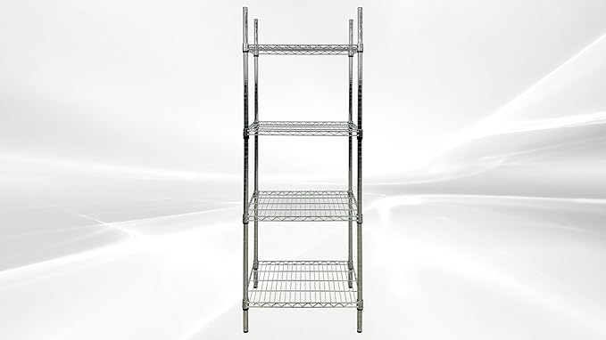 Commercial Chrome Wire Shelving Rack 4 Tier Wire Shelf for Storage H71xW24xD18 All Stainless-steel Heavy Duty ETL