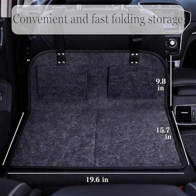 Car Camping Essentials Rear Seat Mattress Extension Plate Car Back Seat ExtenderPortable Mattress for Sleeping Increase Travel Trunk Space Bed Space for Most Cars SUV Model Y/3 (Black)
