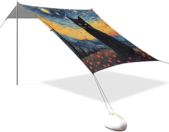 Starry Sky CatCamping Sun Shelters 9.2 x 10.5 FT Beach Canopy Tent Sun Shade with Carrying Bag for Camping Trips Fishing Backyard Fun or Picnics 21340169