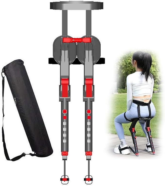 Wearable Exoskeleton Chair - Adjustable Lightweight Chairless Seat for Outdoor Use Supports Up to 100kg Ideal for Subway and Travel